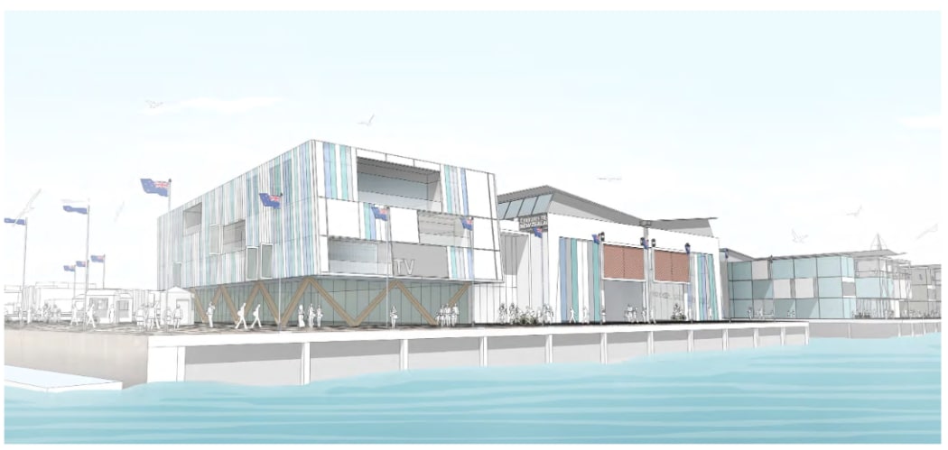 An Architects impression of a larger base in Auckland Council's village option