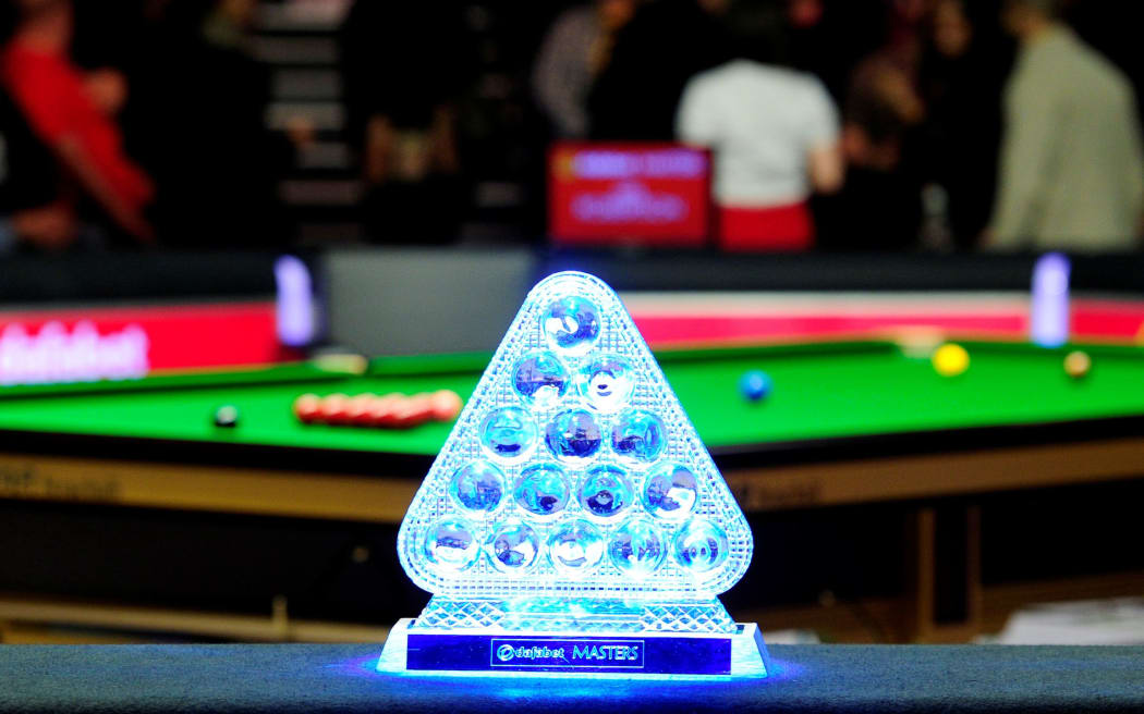 Alexandra Palace, London, England. Masters Snooker. The Masters winners trophy.
