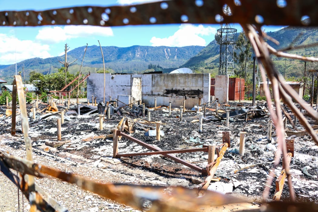 Mendi Airport after it burnt down in PNG's Highlands