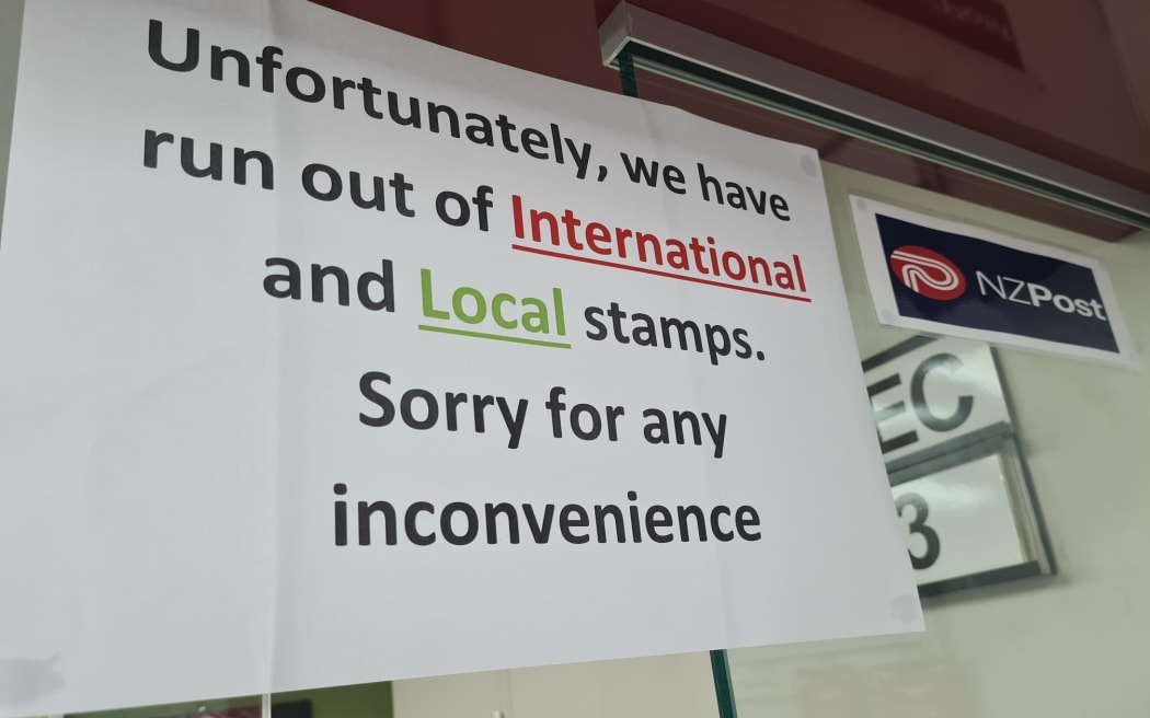 An Auckland post office runs out of stamps before Christmas