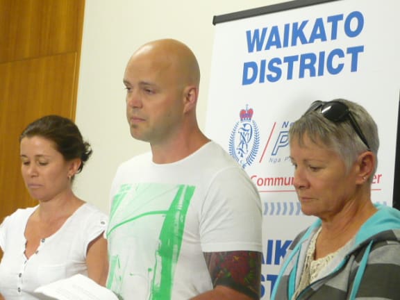 Robert Wilkinson's daughter Corey (left), son Dan (middle) and wife Luise (right).
