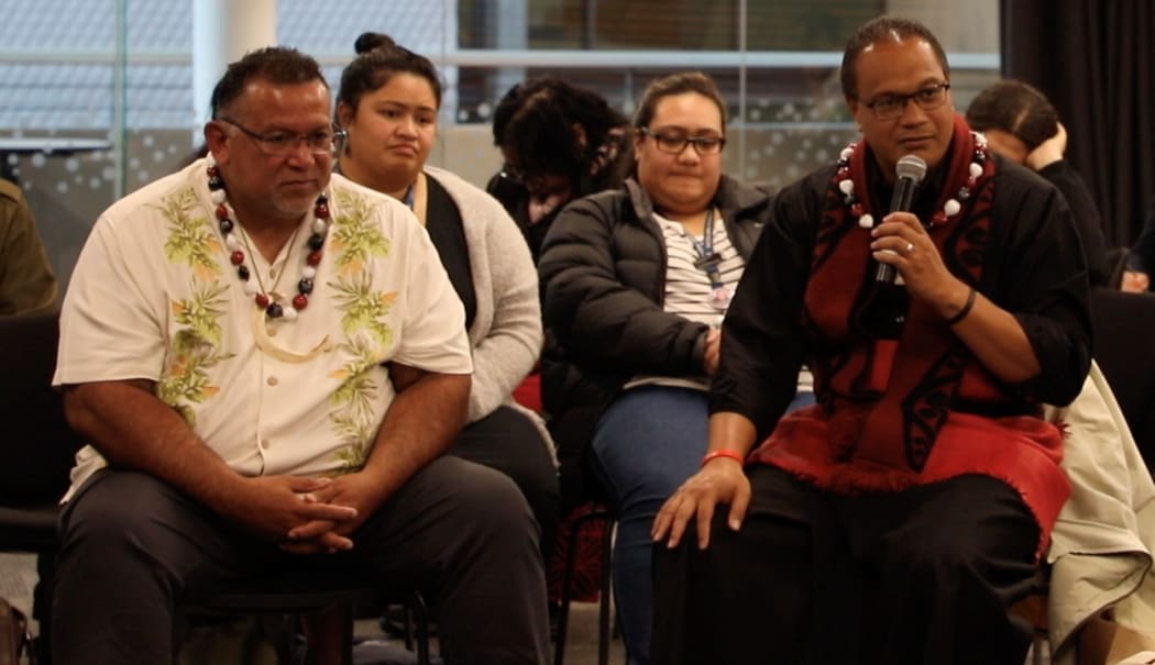 Academics Vincente Diaz, left and Tevita Ka'ili at the Va Moana talanoa session.