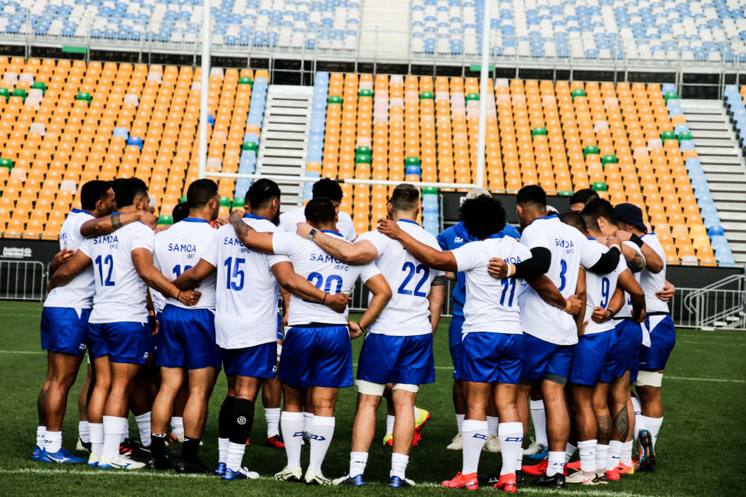 Manu Samoa captains run at Mt Smart Stadium.
