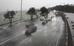 Auckland Transport's video of the flooding along Tamaki Drive.