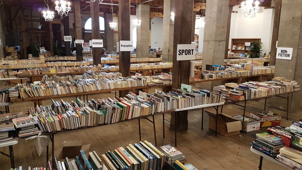 The Oamaru Bookarama offers up as many as 35,000 books, all for a gold coin.