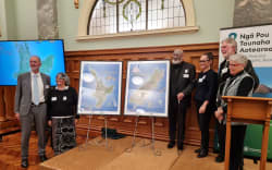 New Zealand Geographic Board members at the launch of the new Māori and Moriori place names maps