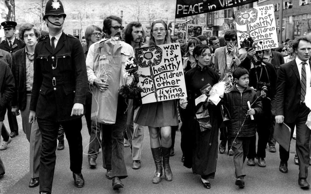 Actress Vanessa Redgrave in a peace protect in 1970.