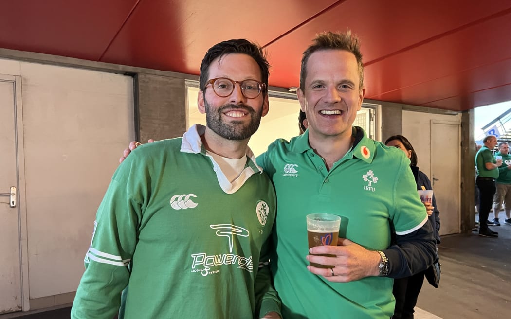 Rugby fans in Paris.