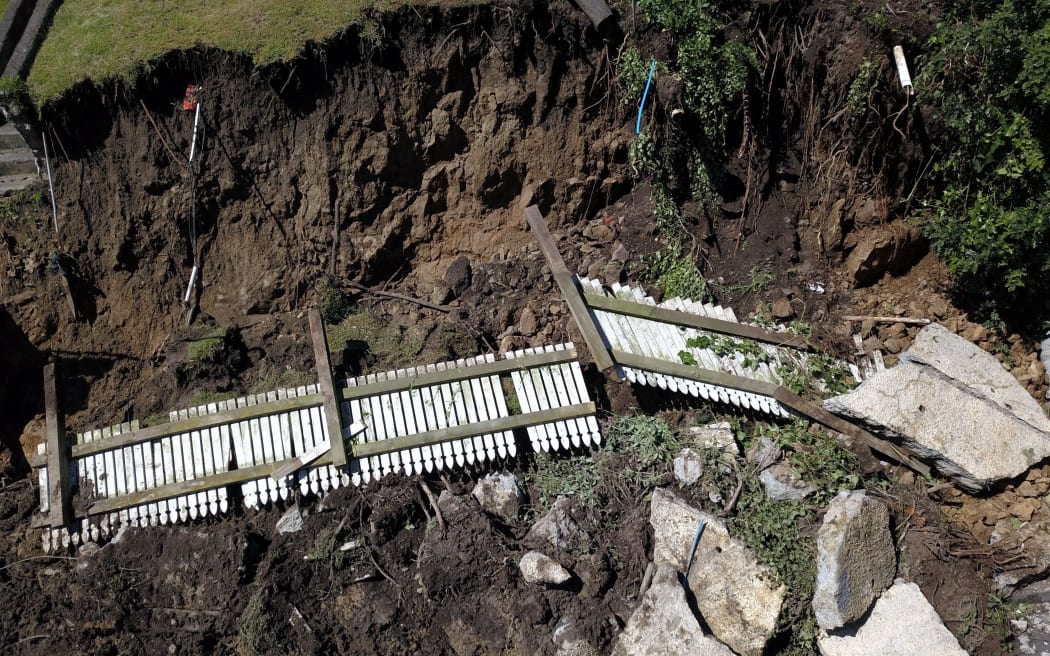Napier flood - land slip
