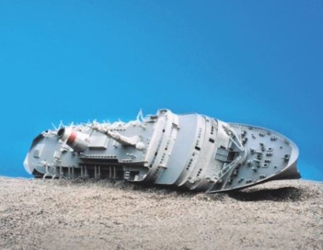 The wreck of the Mikhail Lermontov.
