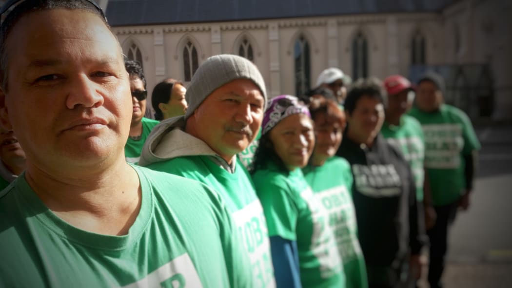 Affco workers made the journey from Wairoa to Auckland for the hearing.