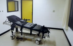 The death chamber at the Georgia Diagnostic Prison in Jackson, Georgia.