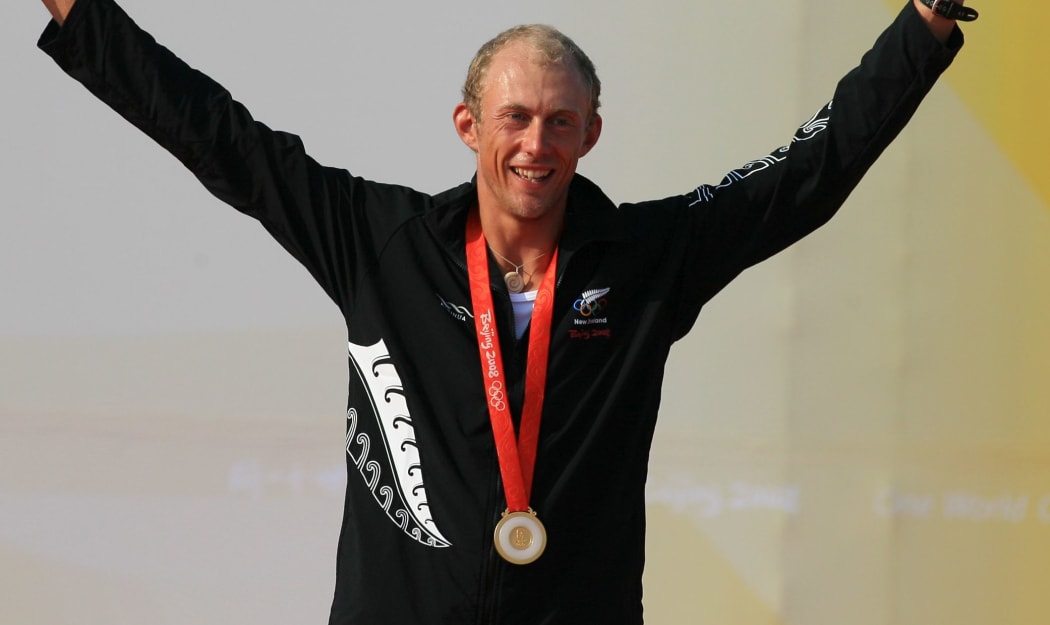 Tom Ashley won windsurfing gold for New Zealand at the 2008 Olympics.