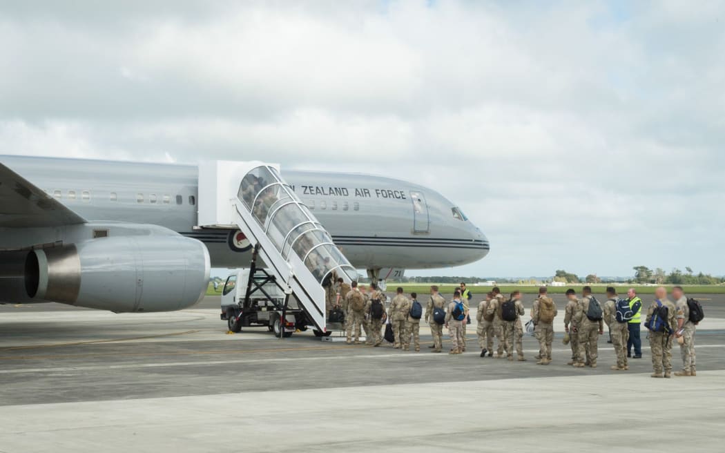 NZDF troops deploy to Iraq from Ohakea Air Force Base.