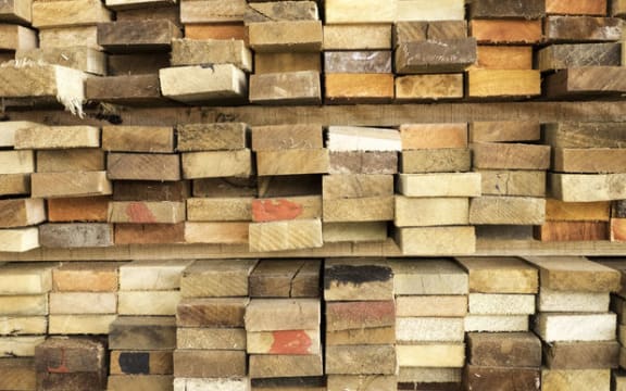 Stacked timber