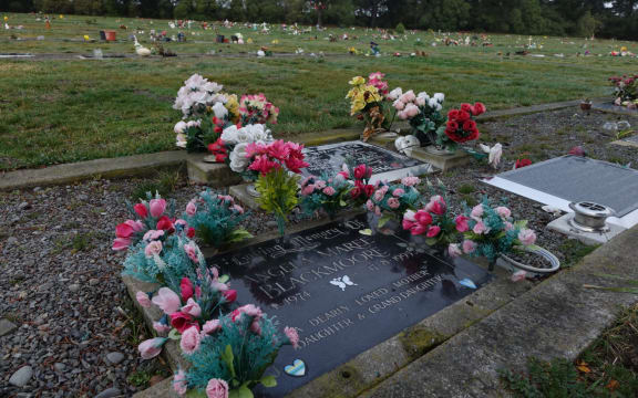Angela Blackmoore gravestone in Ruru Lawn Cemetery in Christchurch.