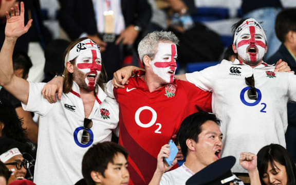 Fans and supporters.
New Zealand All Blacks v England semifinal.