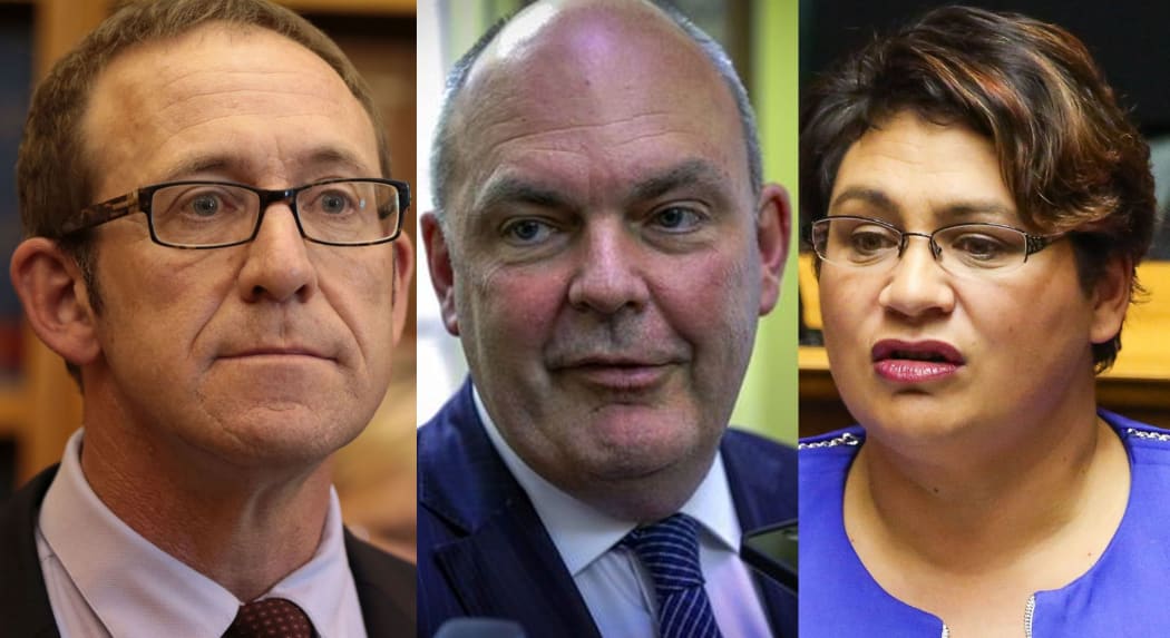 Left to right: Andrew Little, Steven Joyce, Metiria Turei