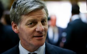 Bill English on the bridge at Parliament.