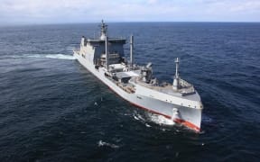 The HMNZS Aotearoa, the New Zealand Navy's biggest ship.