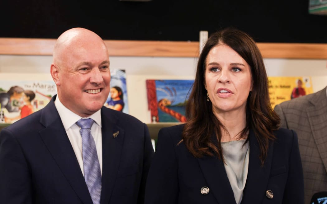 Prime Minister Christopher Luxon and Education Minister Erica Stanford.