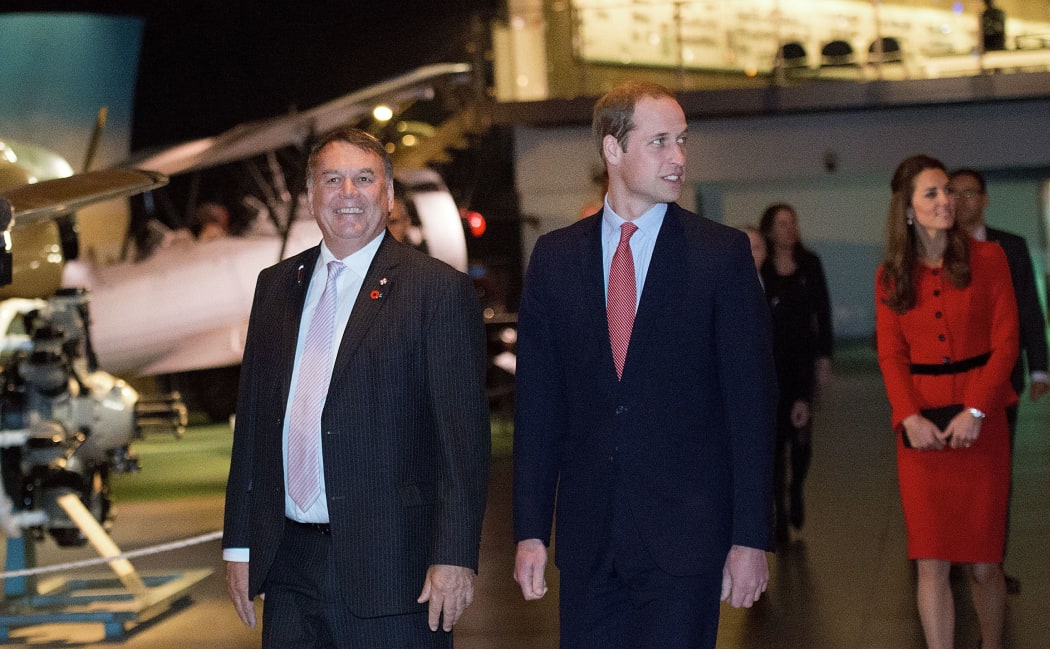 The Duke and Duchess at the Air Force Museum at Wigram.