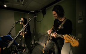 The Bads playing for NZ Live, at the RNZ Auckland studios. 7 July 2017.