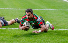 Alex Johnston scores for Souths.