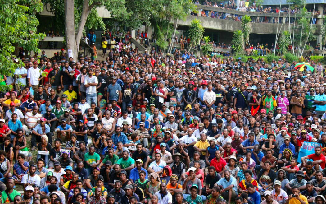 UPNG student rally at the Waigani Campus.