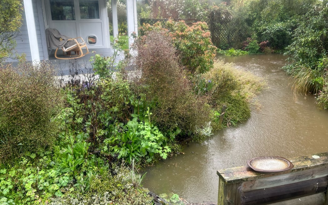 Waikouaiti property flooded following severe rainfall.