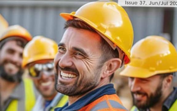 An AI-generated image on the front page of Tradie magazine, June 2024.