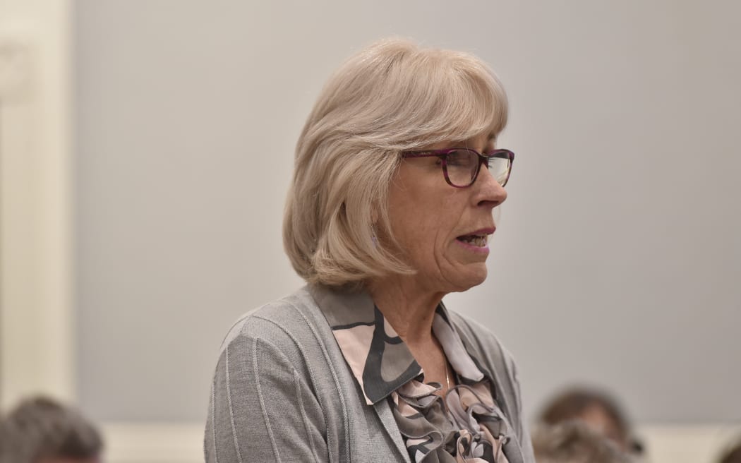 Sophia Crestani's mother Elspeth McMillan during her daughter's inquest on 27 May 2024.