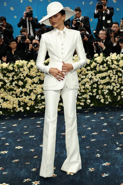 Zendaya attends the 2025 Met Gala Celebrating "Superfine: Tailoring Black Style" at Metropolitan Museum of Art on May 05, 2025 in New York City.