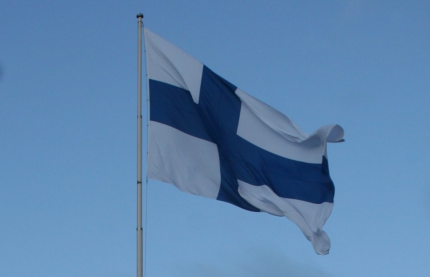 Finnish flag with pole