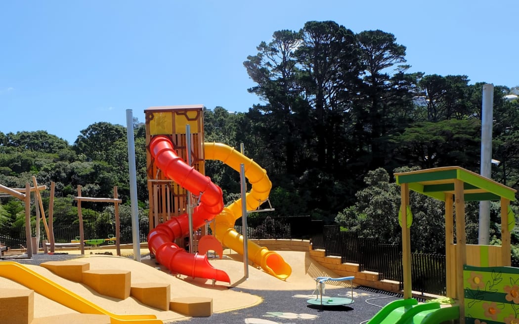 The upgraded playground at Wellington Botanic Garden.