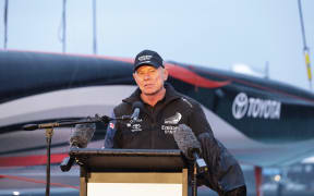 Grant Dalton at the launch of Team New Zealand's AC 75 on 6 September.