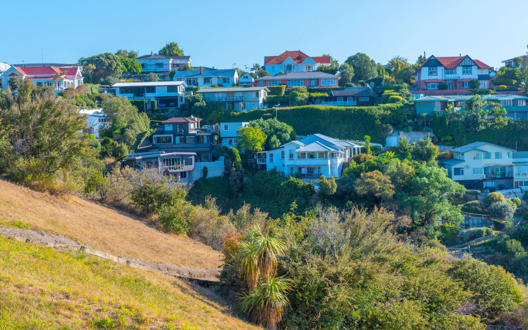 Residential houses on Bluff hill in Napier, New Zealand