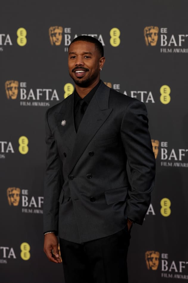 US actor Michael B. Jordan poses on the red carpet upon arrival at the BAFTA British Academy Film Awards at the Royal Festival Hall, Southbank Centre, in London, on February 22, 2026. (Photo by Adrian Dennis / AFP)