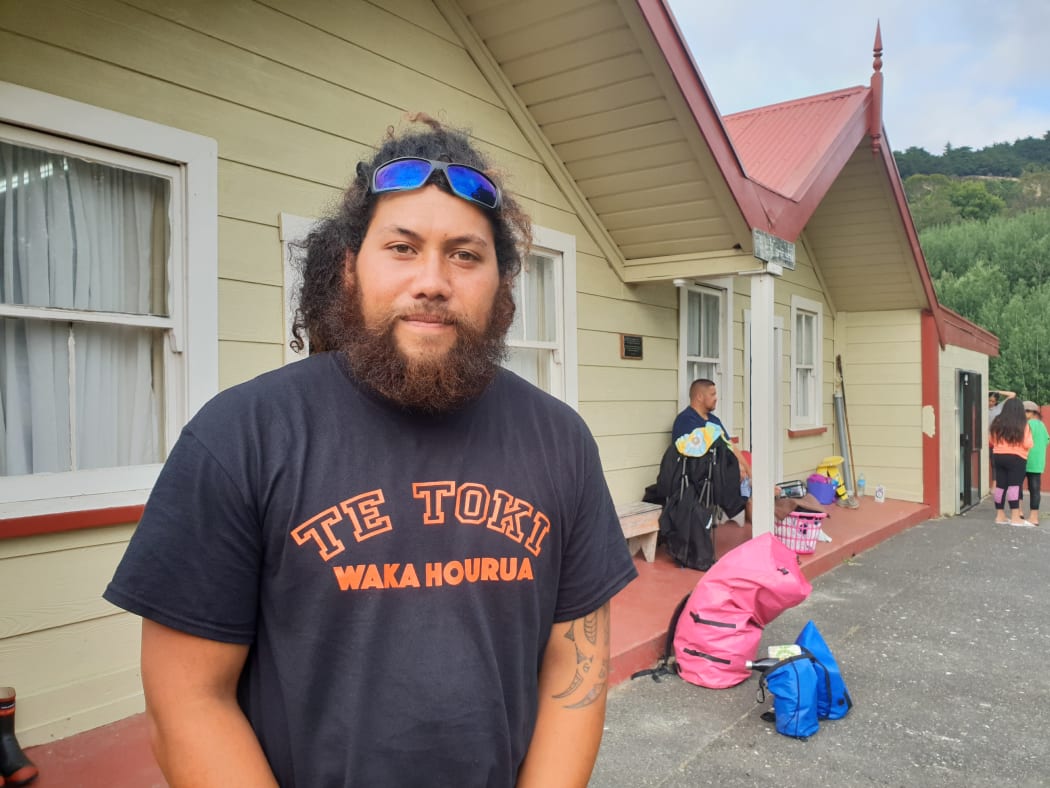 Rawiri McLeod at Kaiwhaiki Marae, during the annual Tira Hoe Waka Whanganui River pilgrimage, January 2019.