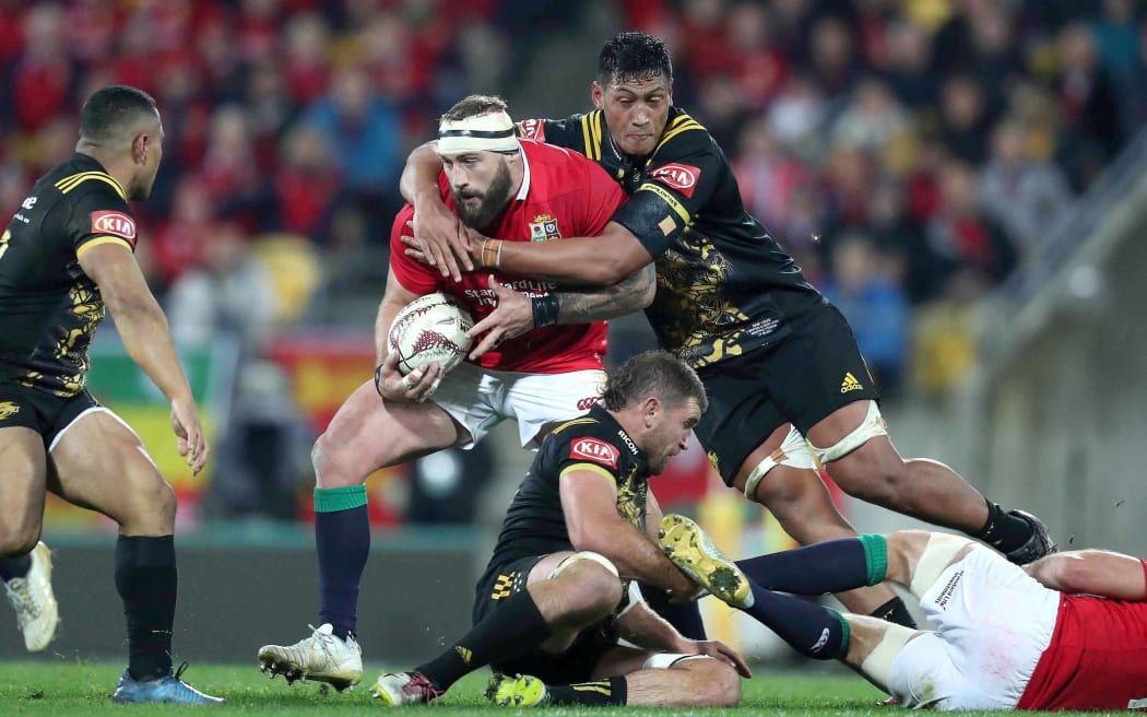 Joe Marler in action for the Lions.