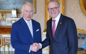 Britain's King Charles III receives Australia's Prime Minister Anthony Albanese during an audience at Buckingham Palace in central London on May 2, 2023. (Photo by Jonathan Brady / POOL / AFP)