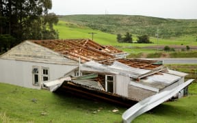A house in Milton, Otago, had its roof ripped off in wild weather.