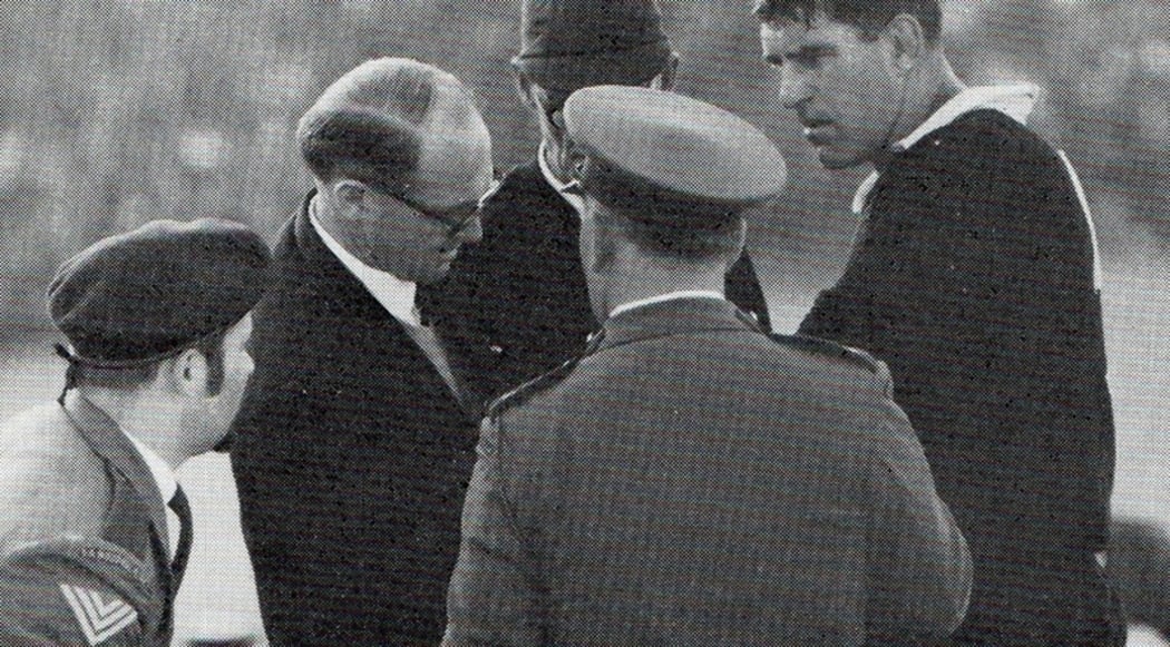 Meads receives medical attention for his injured arm. He was told by the local doctor that it was "probably just a pinched nerve".