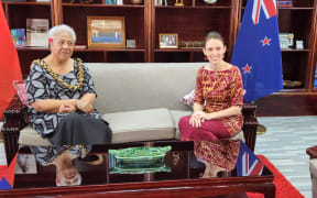 Prime Minister of Samoa Prime Minister Fiame Naomi Mata'afa  and New Zealand Prime Minister Jacinda Ardern in Samoa.