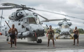 An official welcome for the new Seasprite helicopters.