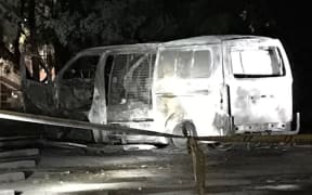 A vehicle carrying gas bottles has exploded after it was driven into the headquarters of a Christian lobby group.