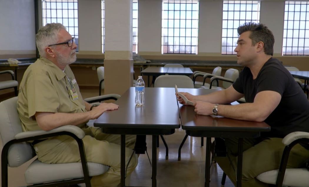 Collier Landry confronts his imprisoned father John Boyle about the1989 killing of his mother Noreen Boyle.