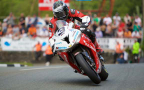 Michael Dunlop in action during the Isle of Man  TT race.