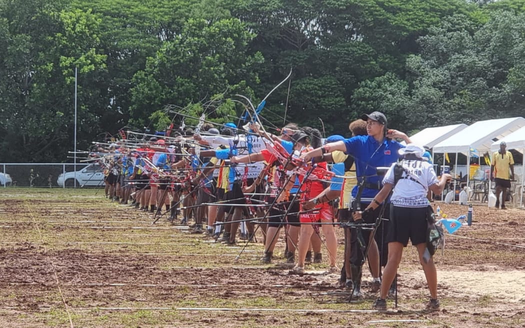 Archery on day two of the Palau Mini Games.