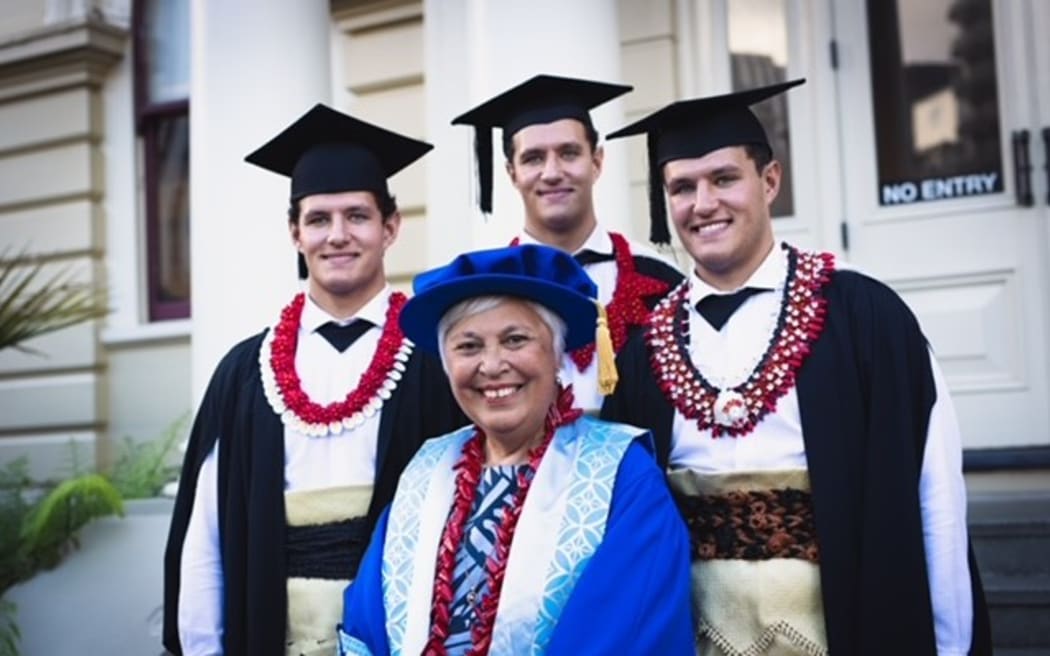 Tu'inukuafe triplets with Luamanuvao Dame Winnie Laban